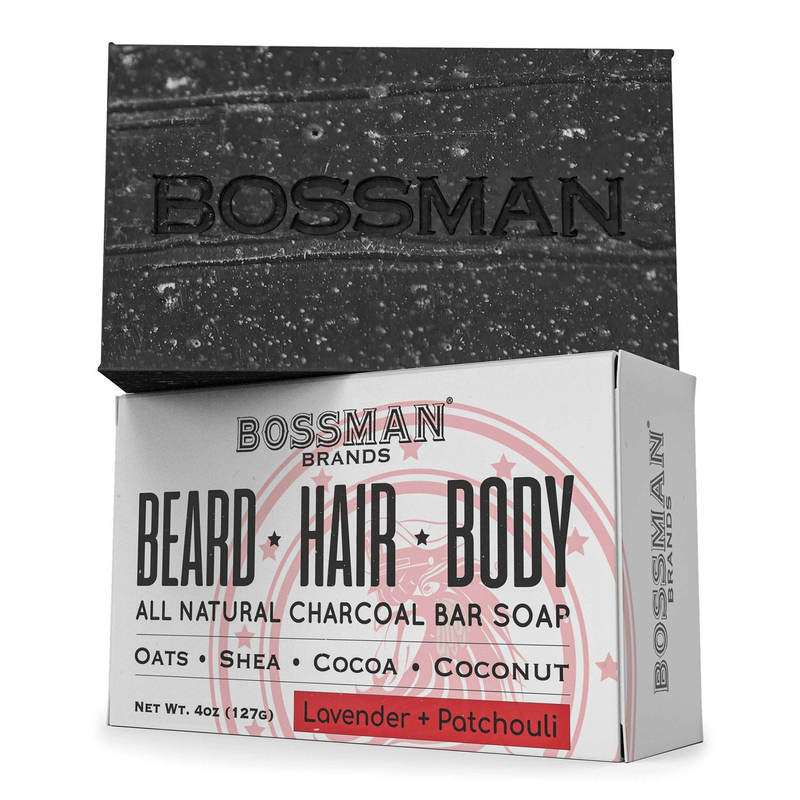 Bossman Shampoo Beard Hair and Body Bar Soap - Lavender and Patchouli