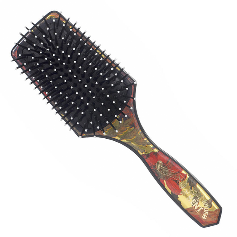 Kent LPB2 Floral Hair Brush Small Cushioned Paddle Brush, Nylon Quills