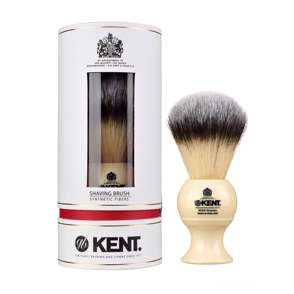 Kent BK8S Large Synthetic Shaving Brush - Ivory