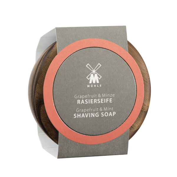 Muhle RN 3 GM Shaving Soap in Wooden Bowl  - Grapefruit and Mint