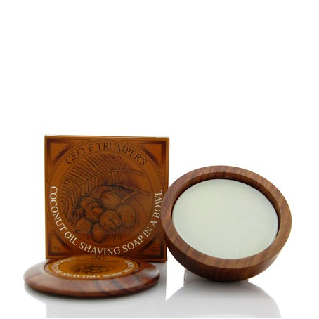 Trumpers Coconut Oil Shaving Soap with Wooden Bowl