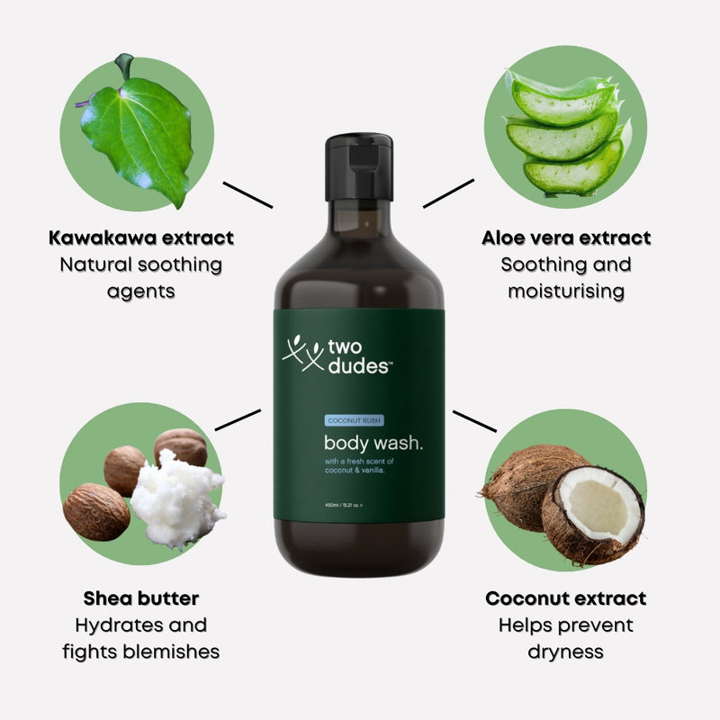 Two dudes body wash coconut rush 450ml
