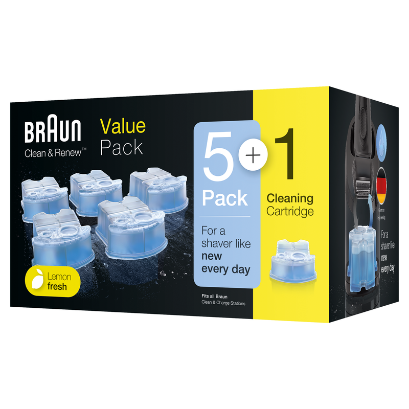 Braun Clean and Charge Refills – 5 Pack + 1 free