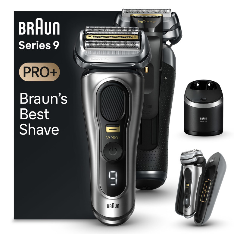 Braun Series 9 Pro+ 9577cc Wet & Dry Shaver w/ 6-in-1 SmartCare Center and PowerCase – Silver
