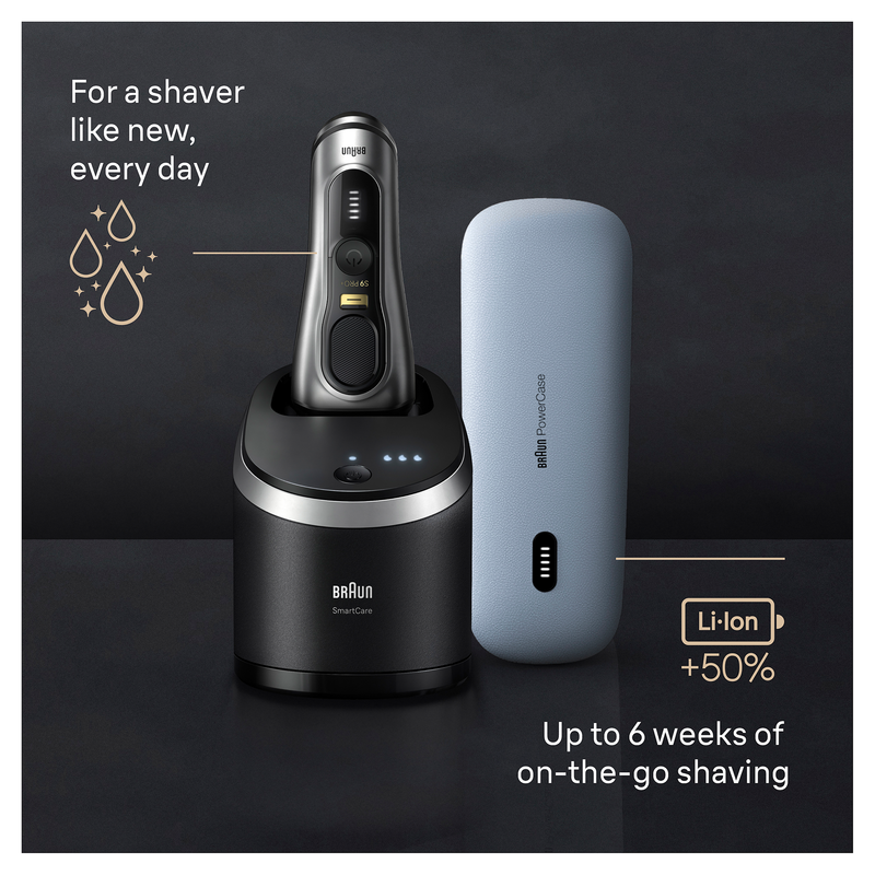 Braun Series 9 Pro+ 9577cc Wet & Dry Shaver w/ 6-in-1 SmartCare Center and PowerCase – Silver