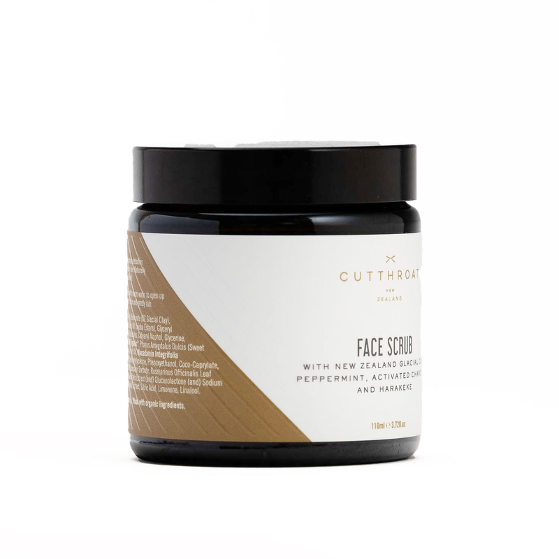 Cutthroat NZ Peppermint Face Scrub with Activated Charcoal