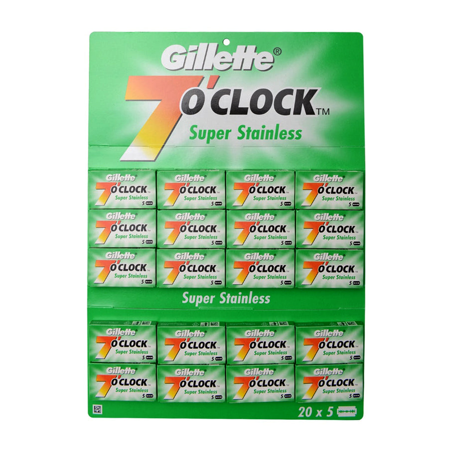 Gillette Ss Razor Gillette 7 o'clock Super Stainless razor blades 100 pack
