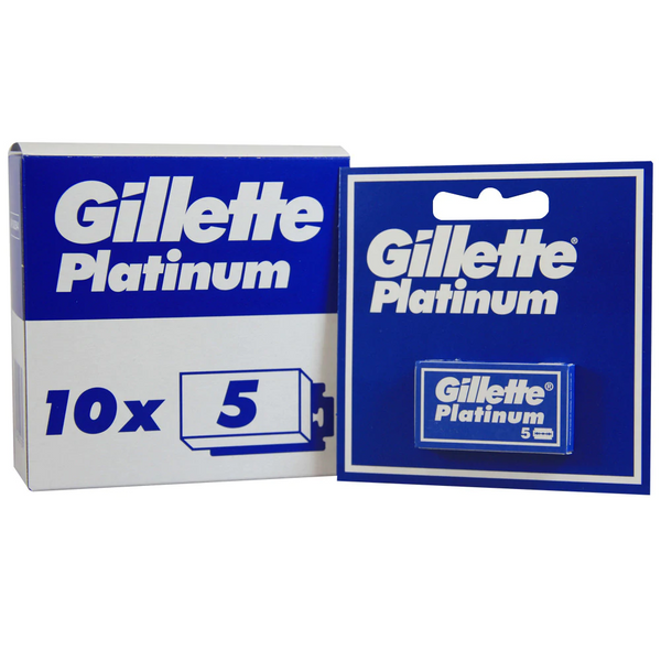 Gillette Platinum "Light Blue" Double Edge Razor Blades  50 pack