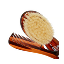 Kent BA30 Tortoiseshell Effect Soft Natural Bristle Baby Brush and Comb Set
