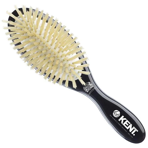 KENT CSGM Classic Shine Medium Soft White Pure Bristle Hairbrush