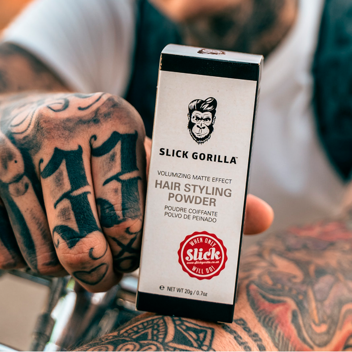 slick gorilla hair styling powder