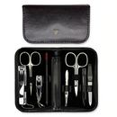 Three Swords 5213 Leather Effect Manicure Set, Black