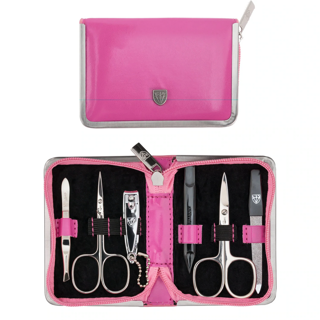 Three Swords 5230 Leather Style Manicure Set, Pink