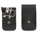 Three Swords 56711 Manicure Set, Black Leather