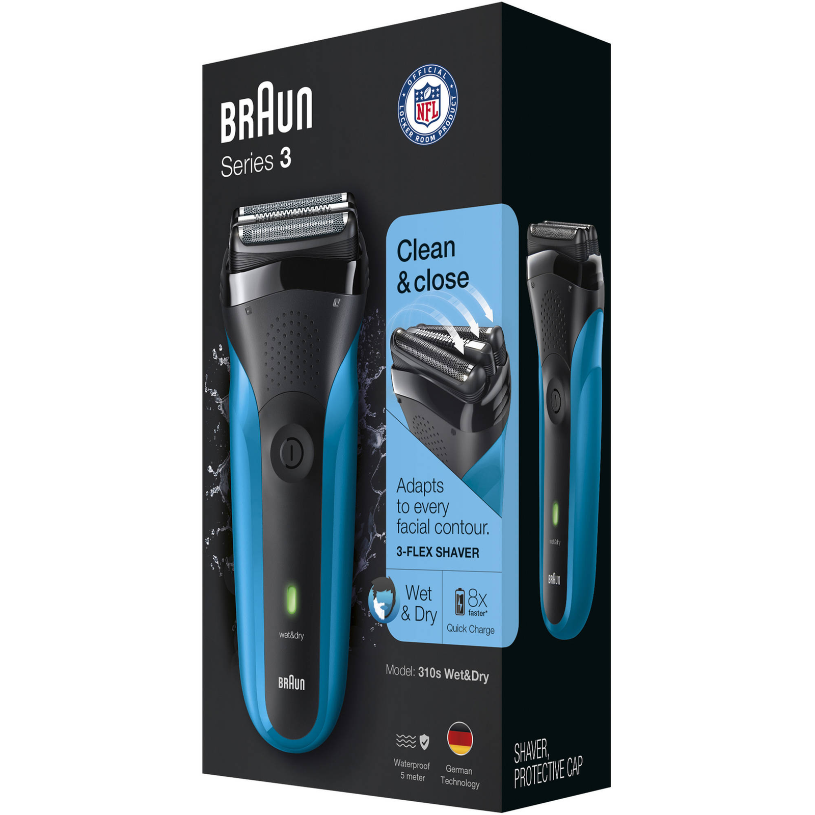 Braun Series 3 310s Wet & Dry shaver with 3 flexible blades