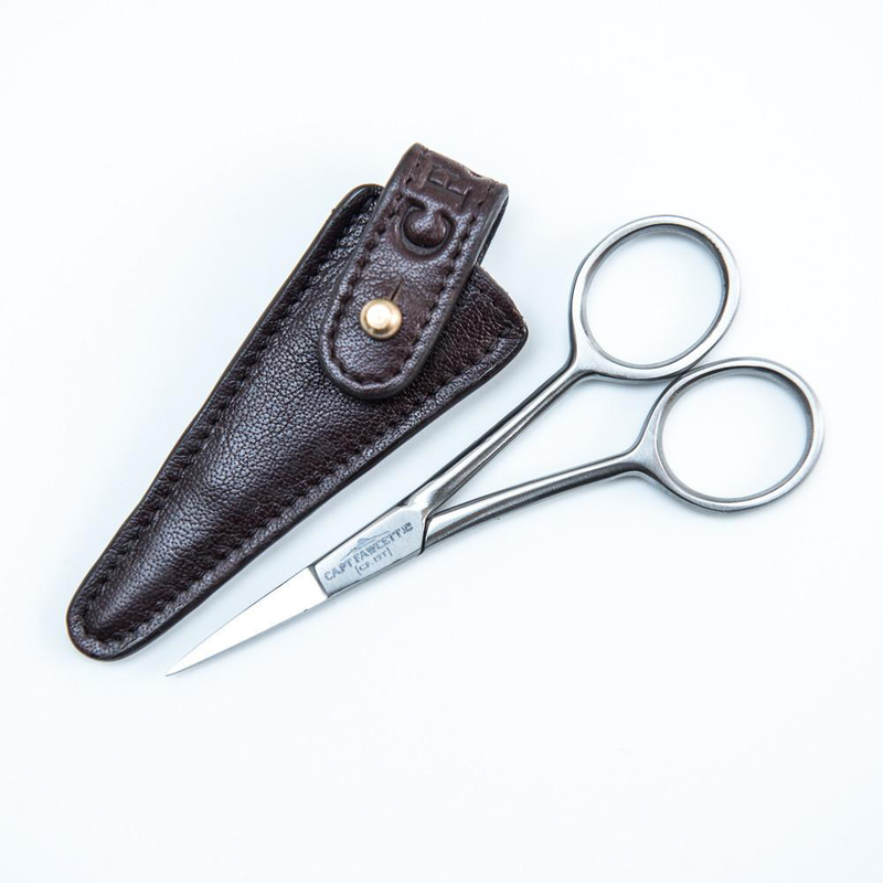 Captain Fawcett's Grooming Scissors with Leather Pouch