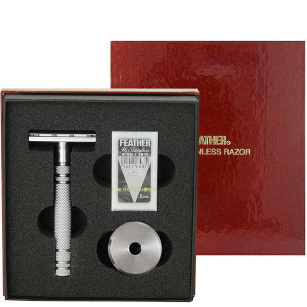 Feather AS-D2S Stainless Steel Safety Razor with Stand
