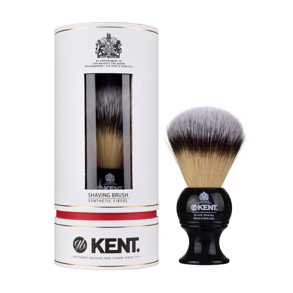 Kent BLK4S Medium Synthetic Shaving Brush - Black
