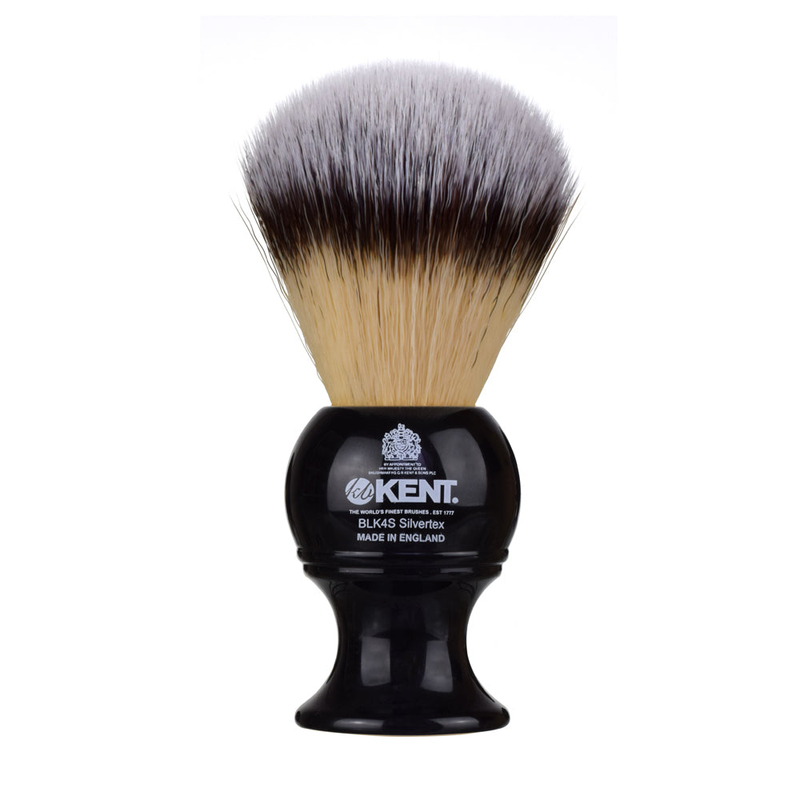 Kent BLK4S Medium Synthetic Shaving Brush - Black