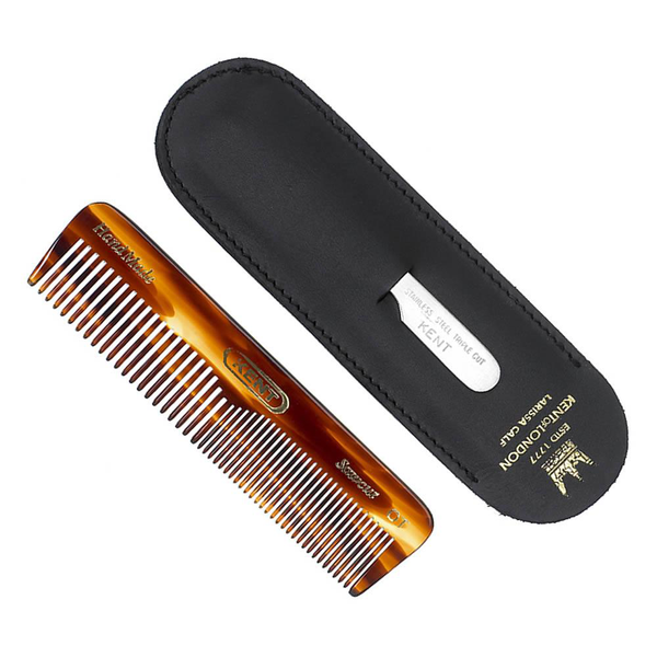 Kent NU19 Comb and Nail FIle in Leather Case Set