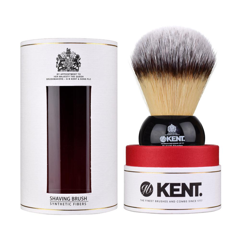 Kent BLK12S Extra Large Synthetic Shaving Brush - Black