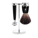 Muhle S21M226SR Rytmo Black Fibre Safety Razor Shaving Set Black