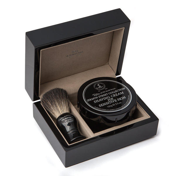 Taylor of Old Bond Street Jermyn Street Brush and Cream Gift Set in Laquered Wooden Box